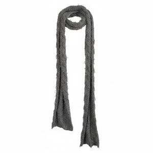 Textured Gray Knit Scarf